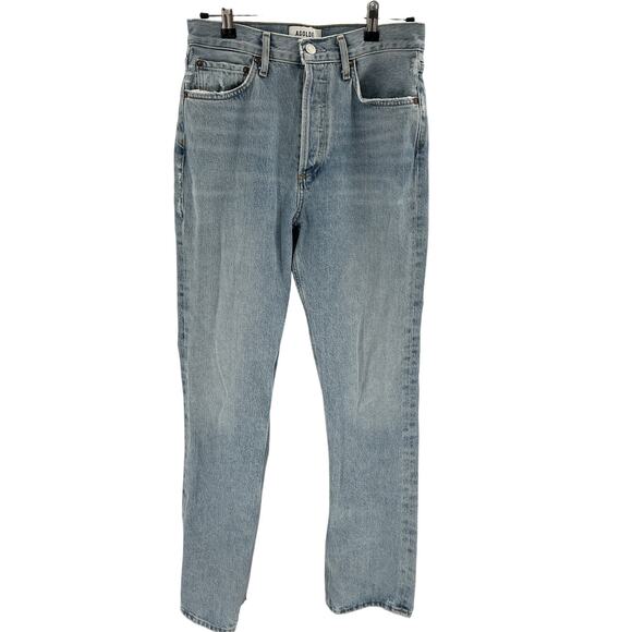 Agolde 'Lana' Blue Cotton Straight Denim Jean Size 26 - Picture 2 of 4